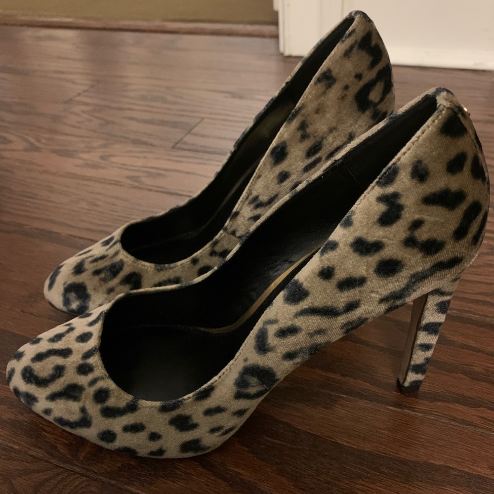 BCBG Suede Leopard Heels